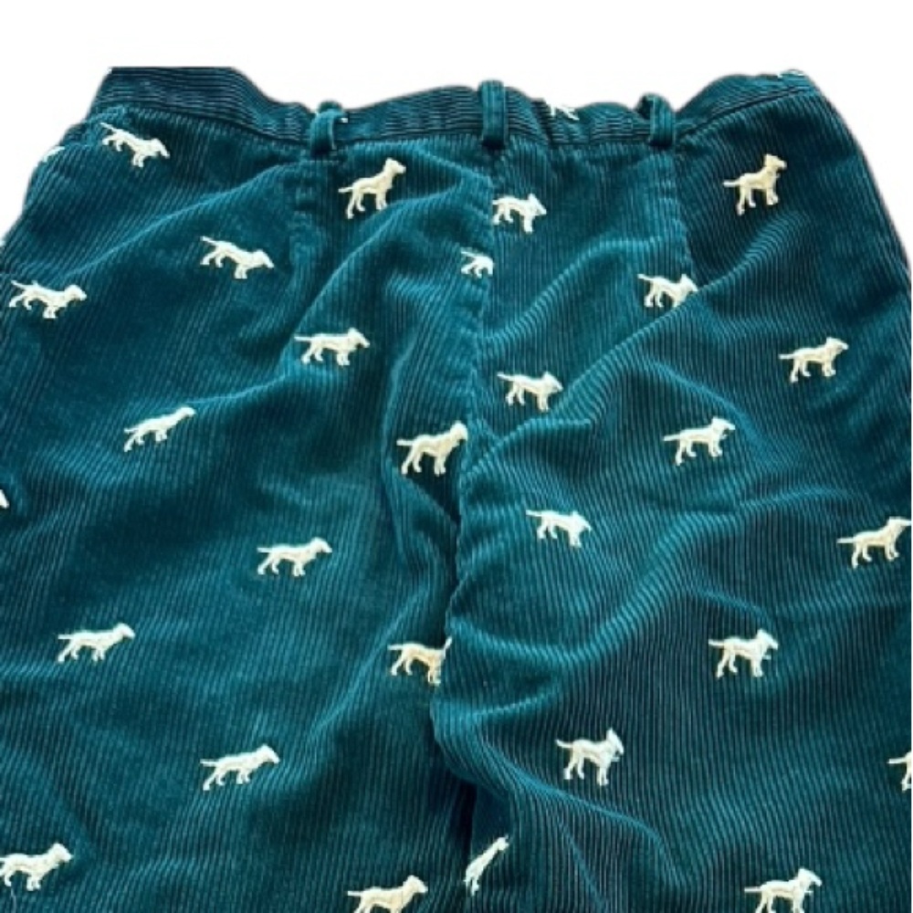 Vintage Orvis Hunter Green Corduroy Dog Embroidered Pants High Rise 30x27 Y2K - Picture 14 of 15